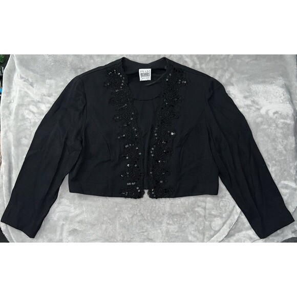 R&M Richards Jackets & Blazers - Vintage R and M Richards By Karen Kwong Black Bolero Jacket Lace Detail Women M